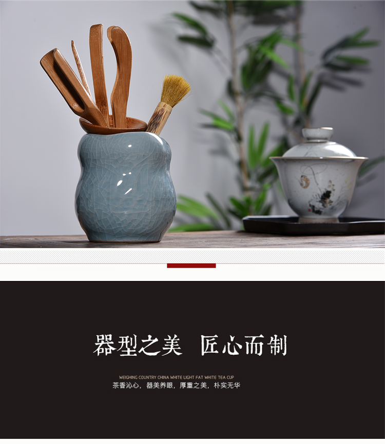 Celadon bộ trà phụ kiện khay trà tre Kung Fu bộ trà đạo sáu quý ông đặt trà nghệ thuật kết hợp khay trà trang trí - Trang trí nội thất trang trí nhà bếp