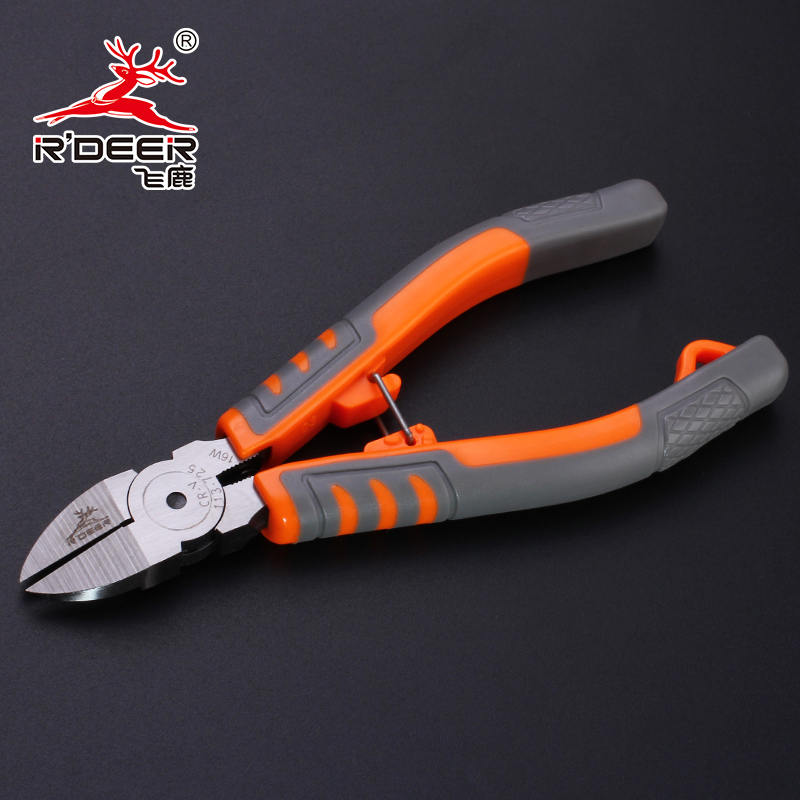 Flying Deer Tool Industrial Grade Chrome Vanadium Steel Soft Rubber Handle Water Outlet Pliers Diagonal Nozzle Pliers Electronic Telecom Electrician Wire Pliers