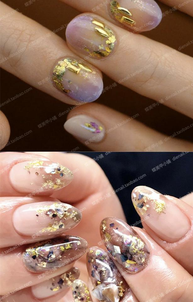 Nhật Bản sticker móng tay siêu mỏng mềm nhập khẩu gương vàng lá bạc giấy bạc Nail art trang trí dụng cụ làm móng tay trang sức - Công cụ Nail đồ làm nail