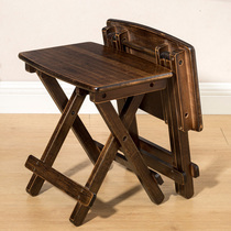 Nanzhu small bench foldable stool portable outdoor solid wood Maza fishing chair simple back chair home