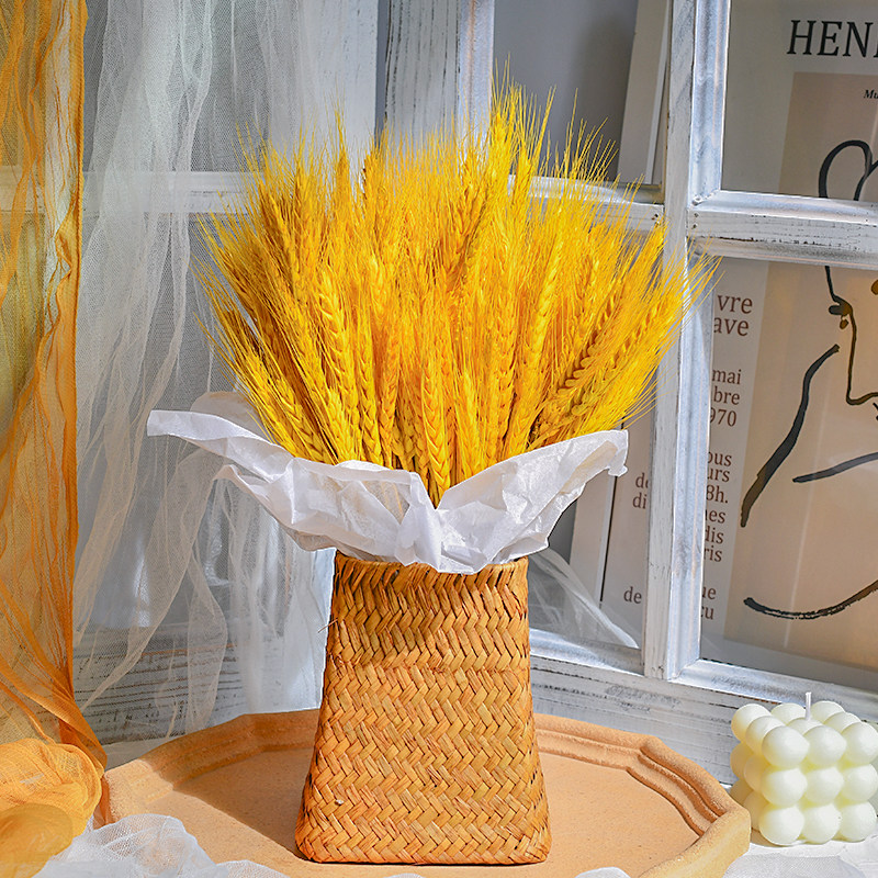 Wheat Ear Dry Flower Bouquet Decoration Swing Accessories Home Living Room Furnishing Light Lavish Flowers Wheat Opening Barley Shooting Props