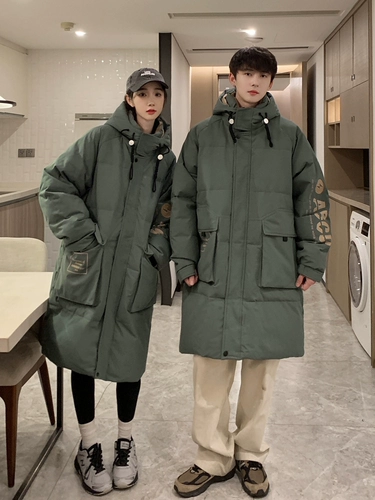 Бархатный пуховик подходит для мужчин и женщин, зимние удерживающие тепло модные джинсы с начесом, куртка, утиный пух