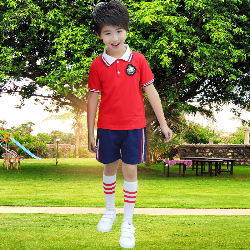 Trường Mầm non Vườn Summer Uniform Symset Set 2018 Summer ngắn Sleeve Trường tiểu học Học sinh Thực Đồng phục Performance