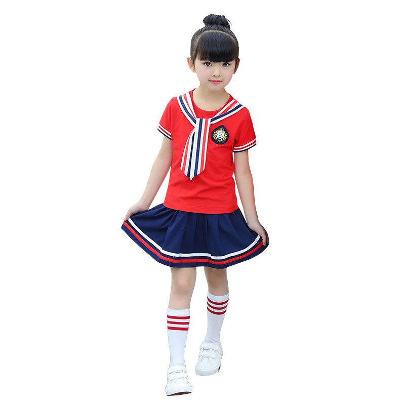 Trường Mầm non Vườn Summer Uniform Symset Set 2018 Summer ngắn Sleeve Trường tiểu học Học sinh Thực Đồng phục Performance