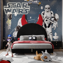 Nordic cloth bed boy little demon cartoon children children Girl princess bed 1 2 meters storage single bed