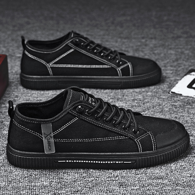 A foot pedal men's shoes Summer breathable thin section Canvas Board Shoes Casual Boomer men's labor Pau jobs Old Beijing Bushoes