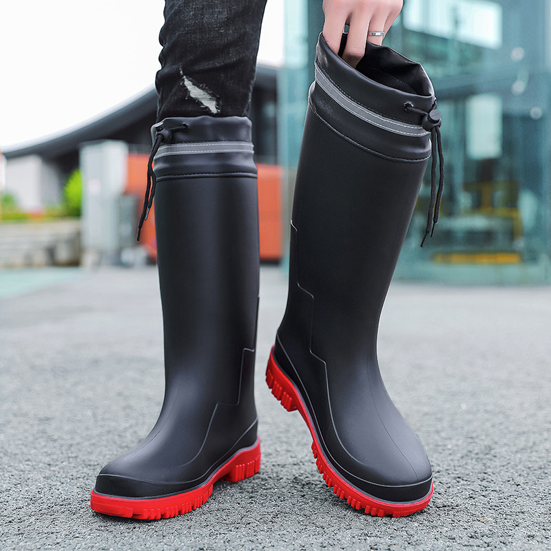Giày đi mưa nam ống dài mùa thu chống trơn trượt, chống mài mòn, chống nước, công trường xây dựng, giày cao su đặc biệt, giày lội nước, giày bảo hộ lao động ủng cao su chống hóa chất