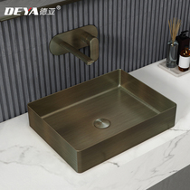 Taiwan basin stainless steel Nordic bar square table wash basin B & B hotel bathroom washbasin single Basin