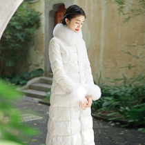 First cicadas Chinese wind down clothes women 2021 New models of winter Chinese style Han conserved retro style long style jacket white
