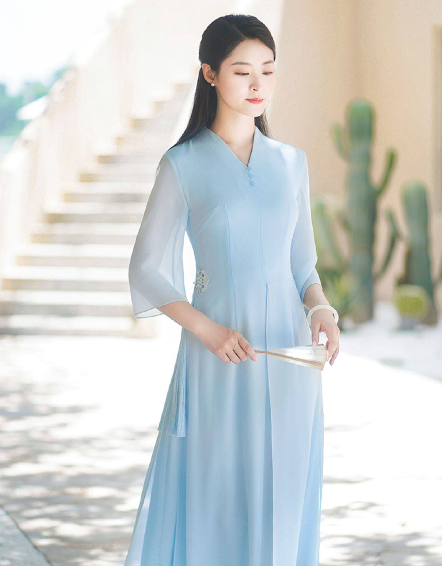 pastel blue asian dress Asian Blue Wedding Dress