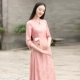 Áo cicada đầu hè 2020 quần áo phụ nữ mới của Trung Quốc retro cotton và vải lanh jacquard dài phần cải tiến áo dài sườn dài - váy đầm
