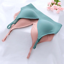 DA brand black technology jelly strip soft support nude comfort care deep V non-gathering traceless underwear bra set