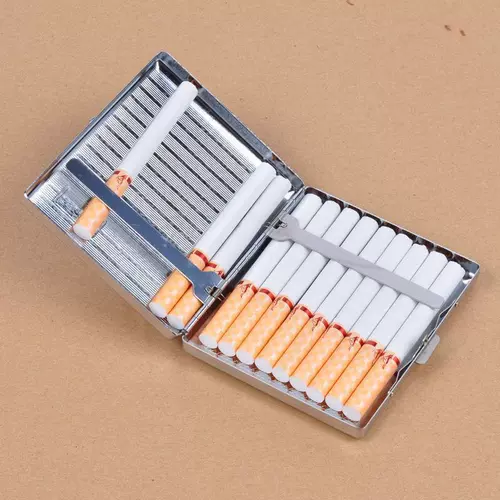 Мужской ультратонкий металлический креативный портсигар из нержавеющей стали, 20 шт, подарок на день рождения