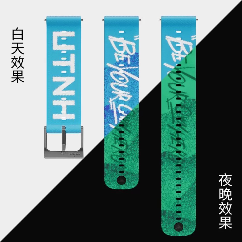 Suunto Co-Branded Original Silicone Luminous Watch Strap Vertical Race 22mm Special Printed Version