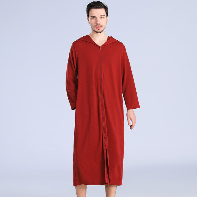 Zipperbathrobecouplessummer Hoodednightgownrobe robe zippered robe