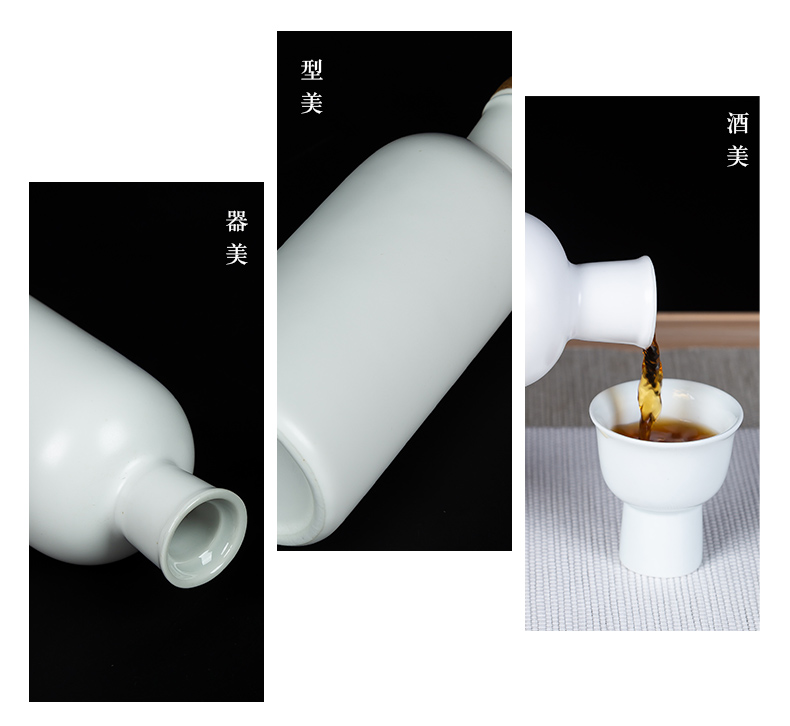 Jingdezhen ceramic bottle. Two small white liquor bottles little hip empty bottles creative sealed jars customization