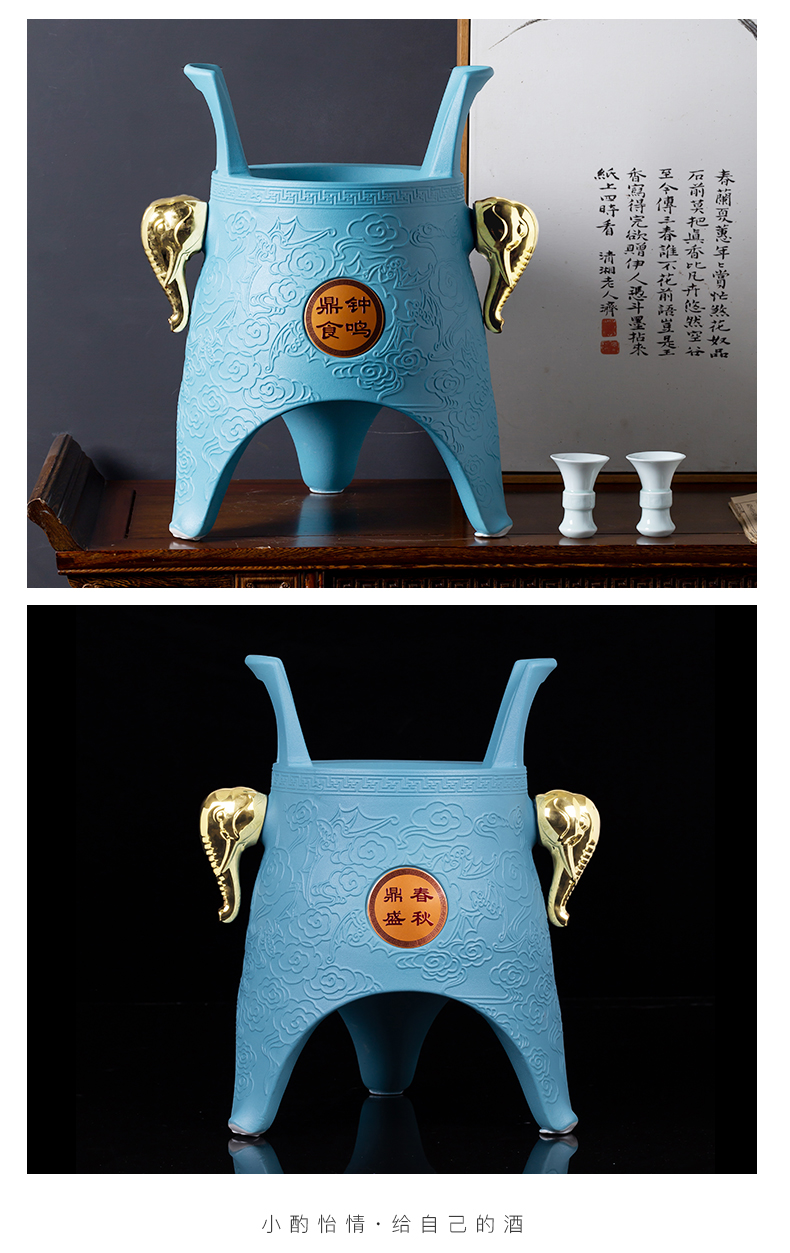 Jingdezhen ceramic jars creative bottle is empty wine bottle seal 10 jins to bronze jack gift customization