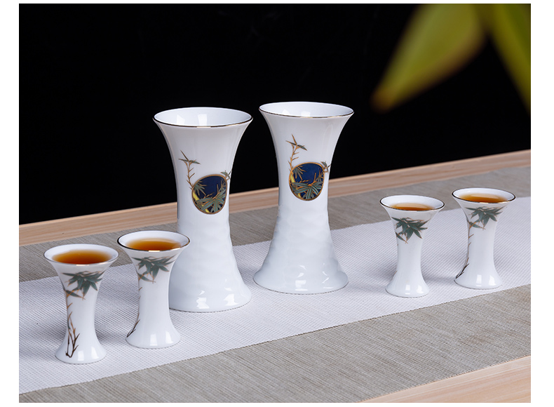 Wine suit household hip antique Chinese jingdezhen ceramics small a small handleless Wine cup white Wine Wine Wine liquor cup