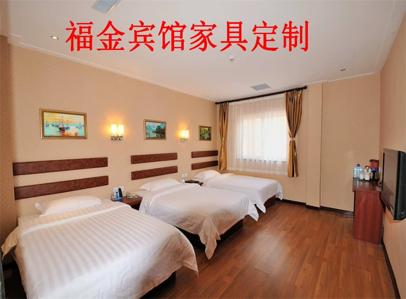 Nội thất khách sạn đơn giản nhanh chóng phong cách khách sạn đầy đủ giường đầu giường gói mềm giường da backboard tùy chỉnh tường mềm tủ quần áo giá rẻ