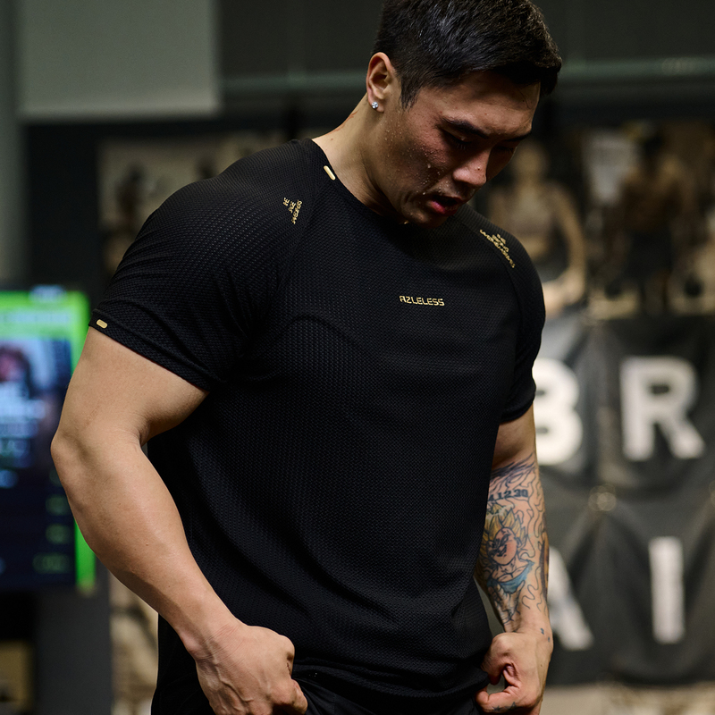《Deep Redemption》Ruleless 921 Scale Texture High Elasticity Quick-Drying Breathable Tight-Fitting Short-Sleeve Top