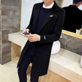 Осеннее шерстяное пальто, демисезонная куртка, длинный плащ, коллекция 2021, облегающий крой, средней длины