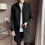 Осенний тонкий плащ, осенняя универсальная мужская куртка для отдыха, в корейском стиле, длина миди