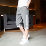 Летние тонкие штаны для отдыха, мужские спортивные шорты, в корейском стиле, свободный прямой крой, оверсайз