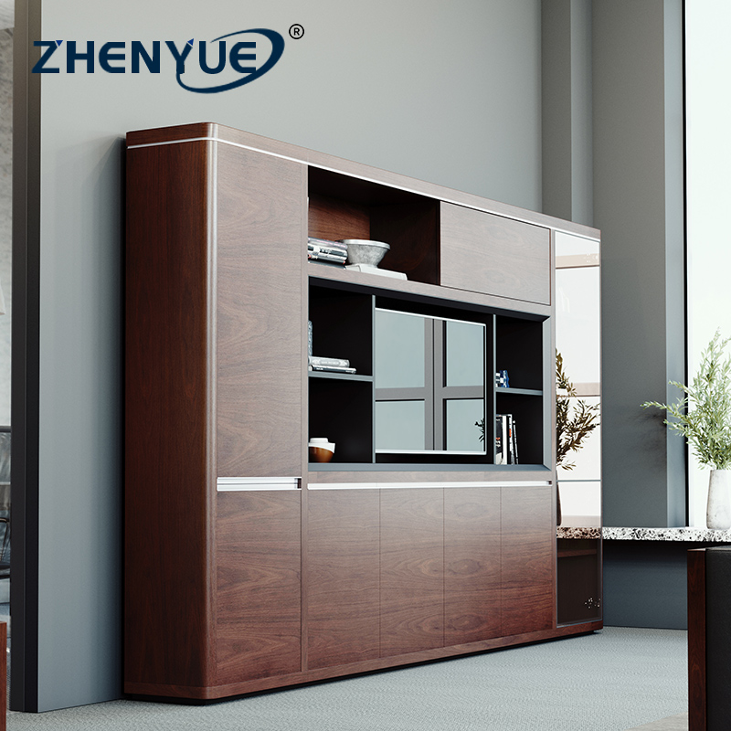 Office furniture SOLID WOOD LEATHER CABINET BOOKCASE COMPOSITION INFORMATION FILE CABINET BOSS ROOM BACKGROUND BAKING LACQUERED FILE CABINET
