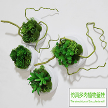 Three-dimensional simulation succulent plant wall simple modern home living room background wall decorations creative porch wall hanging