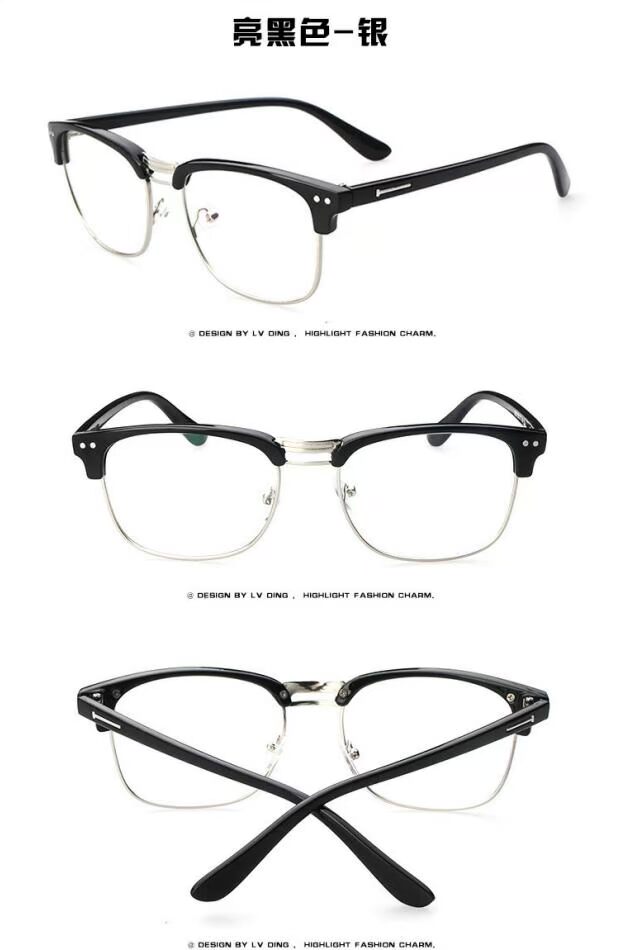 2015 phiên bản tiếng Hàn mới của nam thủy tinh nửa khung kim loại kính gọng retro cá tính kính cartier