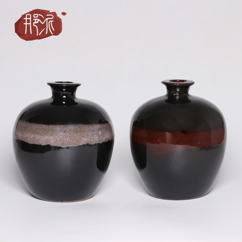 Ceramic 5 jin Yixing wine bottle wine altar clay pottery kiln change bubble wine jug white wine yellow wine wine jar wine altar color glaze
