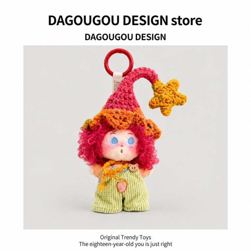 Cute Overalls Afro Doll Bag Pendant Creative Soft and Adorable Freckled Doll Keychain Gift Cute Overalls Afro Doll Bag Pendant Creative Soft and Adorable Freckled Doll Keychain Gift