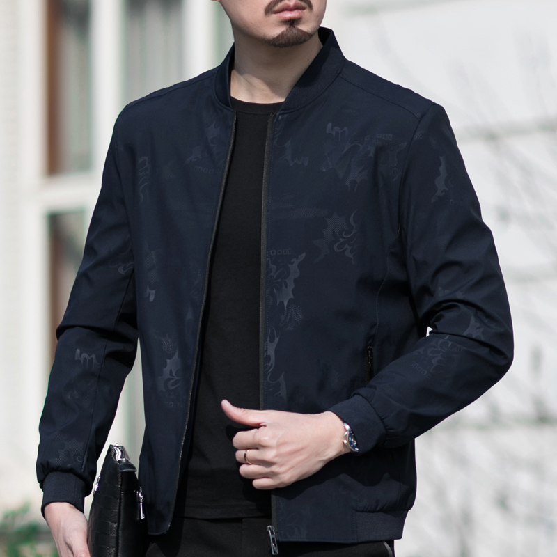 2020 mùa xuân áo khoác Men Fall Slim chày Collar Jacket cha Casual Trung niên nam 100-Piece Top.