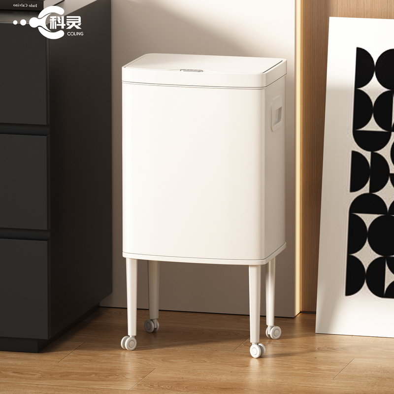 Kitchen Press-Type Trash Can for Home Use, Light Luxury with Lid, Large Capacity, with Wheels, No Need to Bend Over, Heightened Model, Movable Kitchen Press-Type Trash Can for Home Use, Light Luxury with Lid, Large Capacity, with Wheels, No Need to Bend Over, Heightened Model, Movable