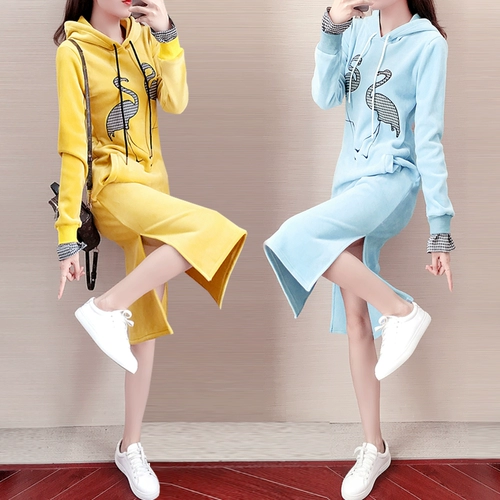 Бархатная длинная утепленная толстовка, осеннее длинное платье, длина макси, средней длины