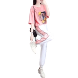 Розовый летний спортивный костюм, модный трендовый комплект