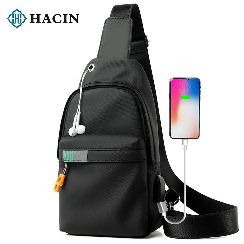 2021 new fashion chest bag men's single shoulder inclined satchel bag casual men's bag canvas chest front bag inclined cross-shoulder bag