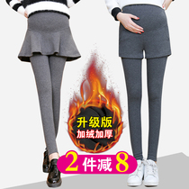 Maternity pants Autumn and winter wear fashion leggings warm culottes velvet thickened autumn and winter pants winter fashion trend