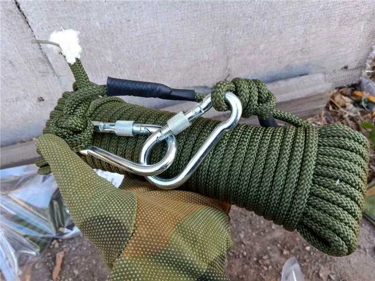 Army retired public hair 09 climbing rope 10m-20m safety rope 8mm built-in steel core rope