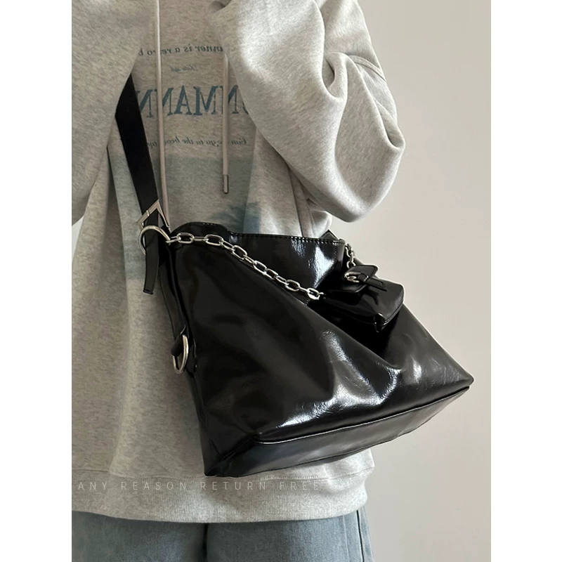 Шоппер-через-плечо Shoulder bag, вместительная сумка через плечо, корейский стиль, элитный