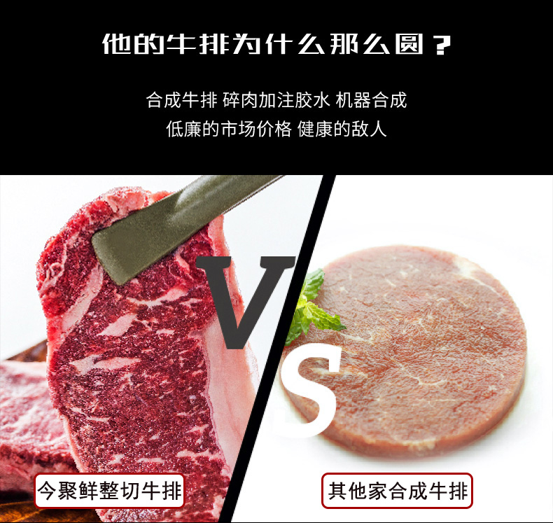 澳洲进口、原切安格斯牛：10片 共1300g 今聚鲜 西冷+眼肉 牛排套餐 119元包冷链 买手党-买手聚集的地方