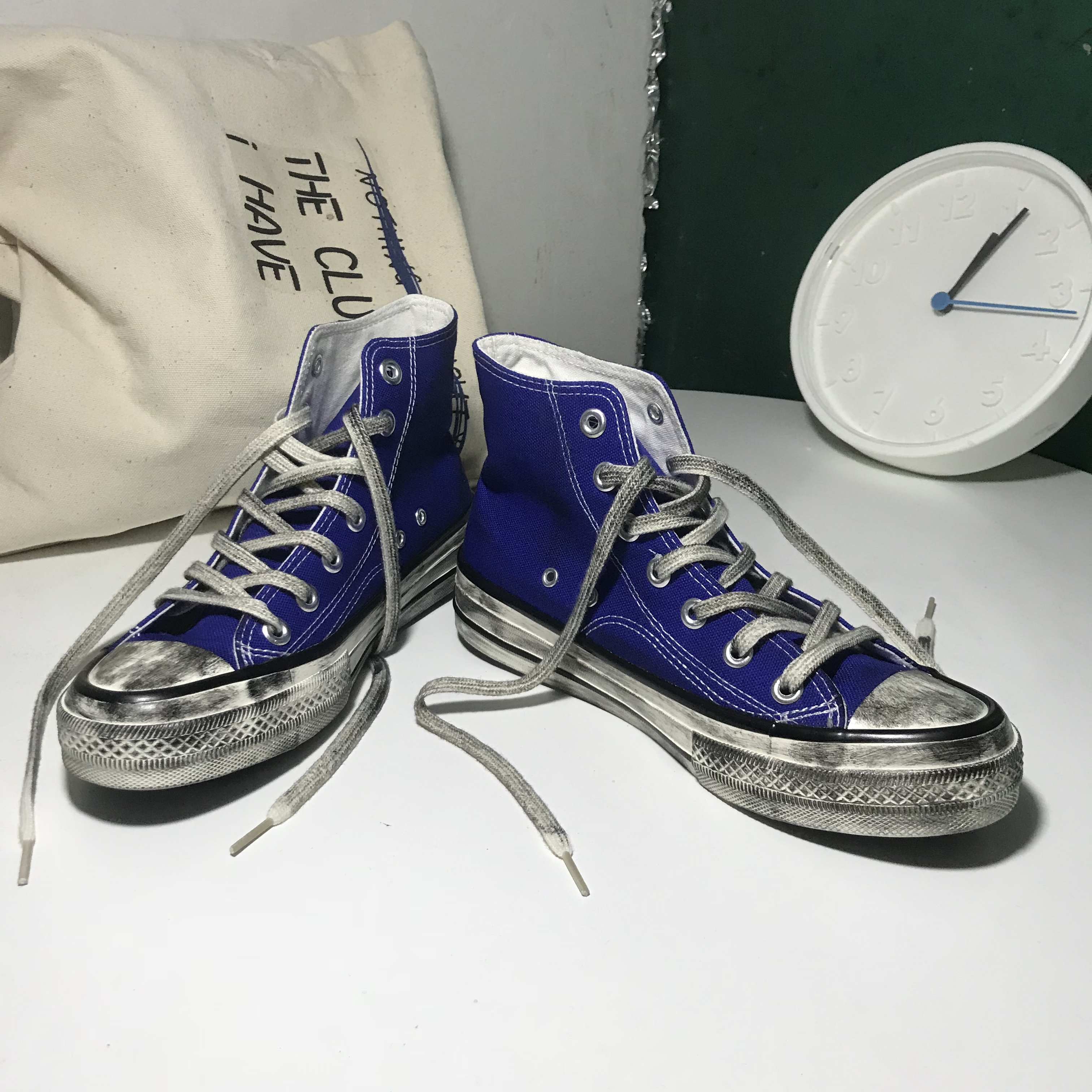 Retro giày thủy triều bẩn đường BF cảng hương vị kho báu màu xanh retro in nam và nữ giày sneaker nữ hot trend 2021