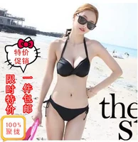 Bikini gợi cảm áo tắm ba điểm kích thước ngực hai mảnh mẫu Hàn Quốc thử nghiệm nghệ thuật áo tắm màu rắn kiểu tập hợp - Bikinis bikini đi biển đẹp 2020 kín đáo