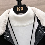 Джинсовая мужская утепленная короткая зимняя куртка для школьников, подходит для подростков