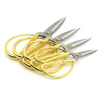 Stainless steel paper-cut window flower pointed scissors small Mini Dragon Phoenix gold scissors ribbon cutting opening home tailor scissors