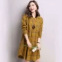 Mát aga mùa thu mới dài tay thời trang lỏng dài kẻ sọc dress 8612 đầm thiết kế cao cấp