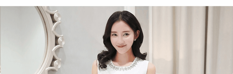 Mát mẻ mùa thu mới thời trang không tay cổ tròn Slim solid màu hoang dã 1605 váy yếm