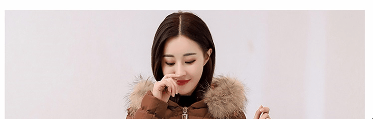 11.20 Cool Gaga mùa đông mới dài tay dài dây kéo Phiên bản Hàn Quốc của chiếc áo khoác cotton hoang dã 1818 gửi cổ áo lông thú thật áo phao béo
