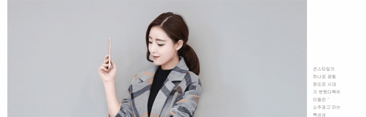 11.7 Cool Gaga Winter New Fashion Slim Phiên bản Hàn Quốc của bộ đồ dài cổ áo len cổ áo 8985 áo khoác lông cừu