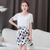 Mát mẻ jia mới mùa hè vòng cổ in giả hai mảnh chiffon ngắn tay đầm 729 Sản phẩm HOT